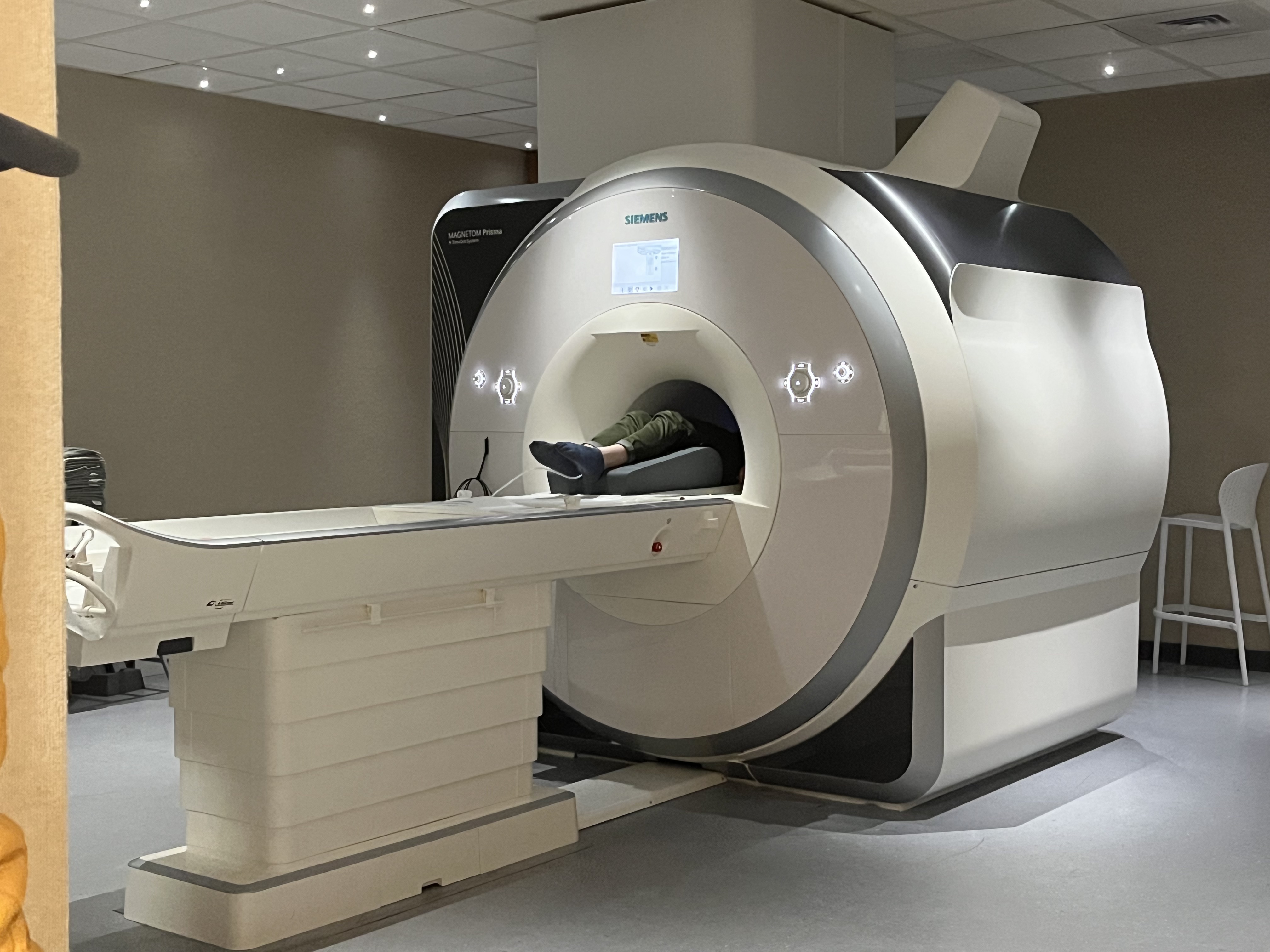 Adult woman inside the MRI scanner